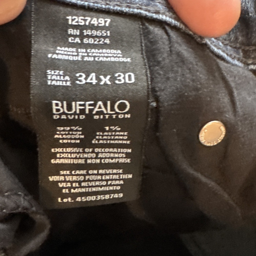 Buffalo David Bitton‎ Jeans Mens 34x30 Jackson Straight Stretch Medium Wash Blue - Picture 12 of 16